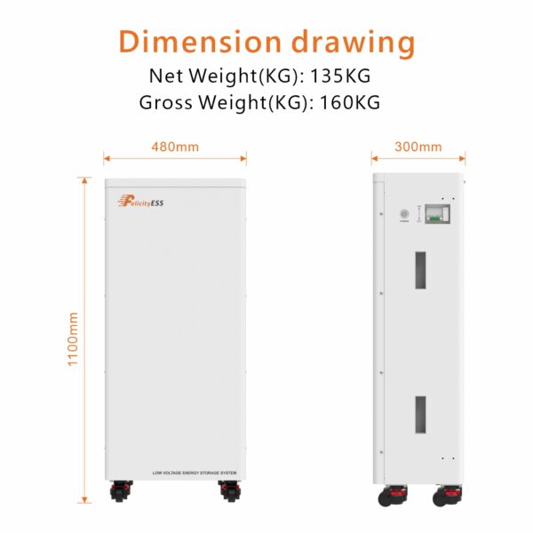 Felicity 15kWh Speicher – LUX-Y-48300LG01 – LiFePO4 Lithium Solarbatterie 51.2V 300Ah