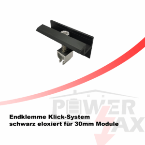 Endklemme Klick-System für die Montage von Photovoltaikanlagen