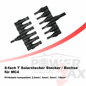 6 Fach T Solarstecker Buchse für MC4