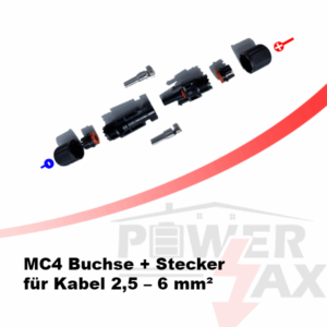 MC4 Buchse mit Stecker für Kabel